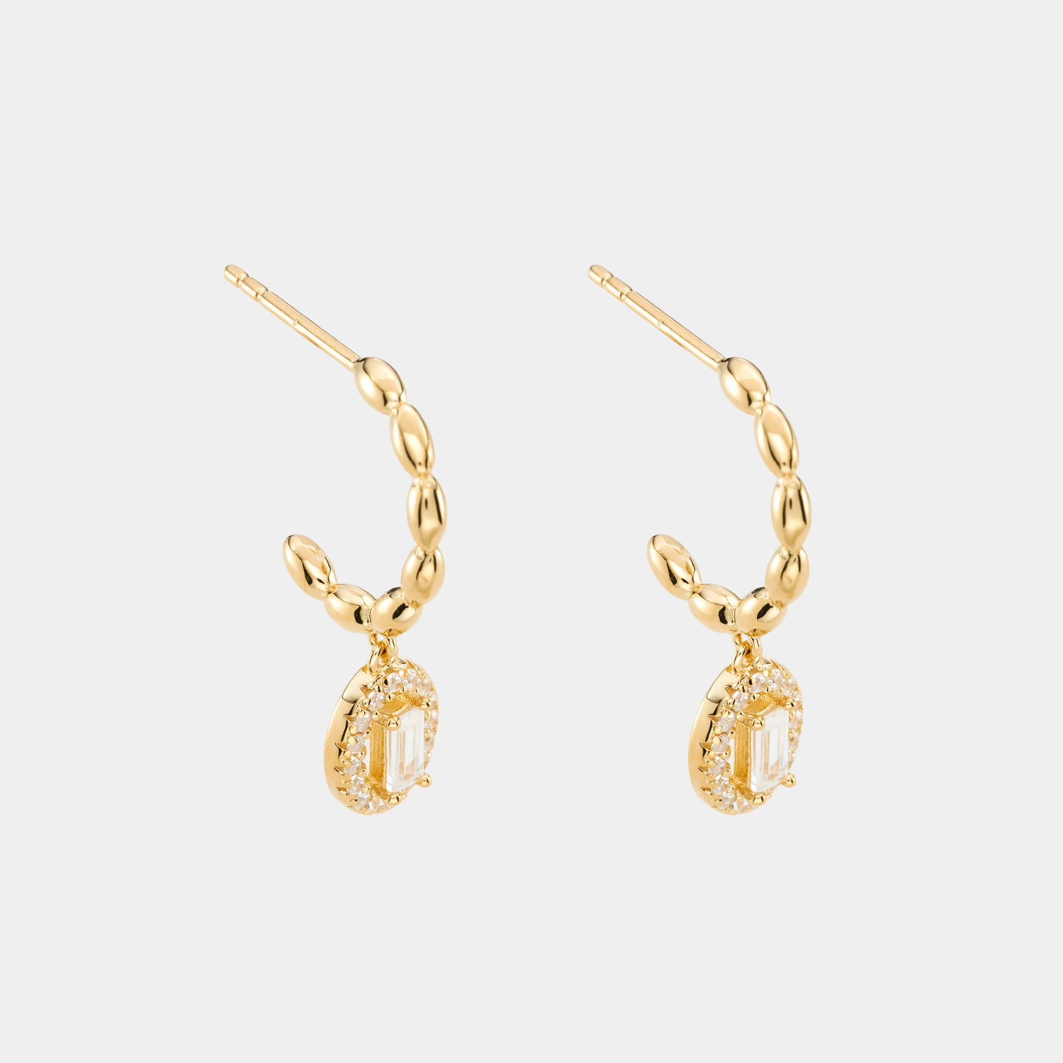 18k gold plated sterling silver cubic zirconia earrings