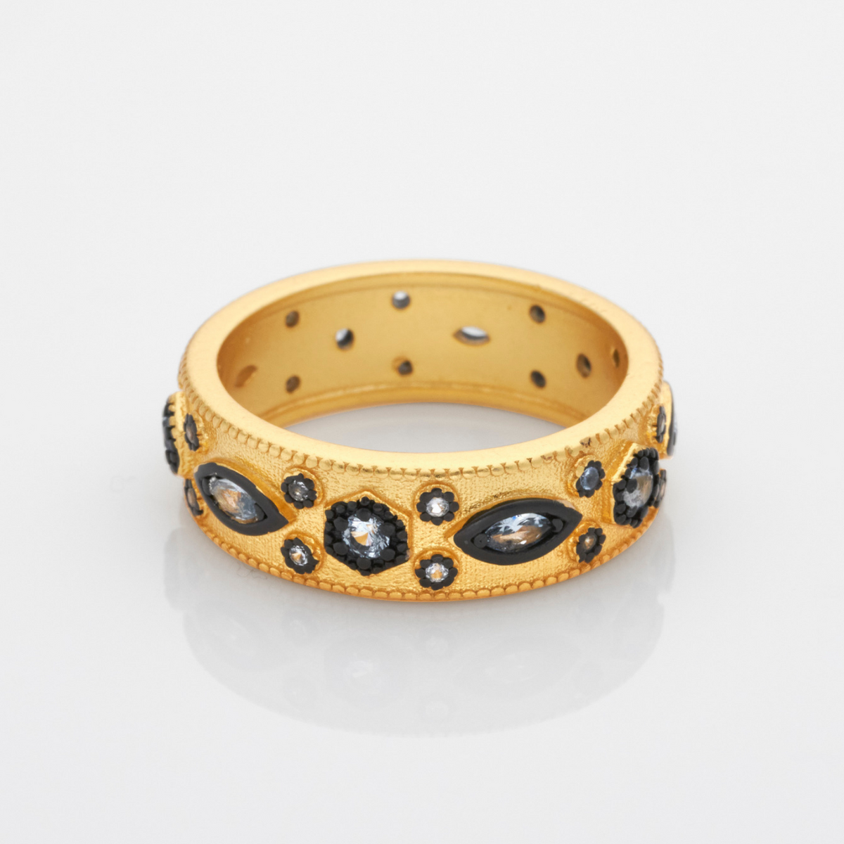 Gold Cubic Zirconia Big Stacking Ring | Hera | Natural Gemstone ...