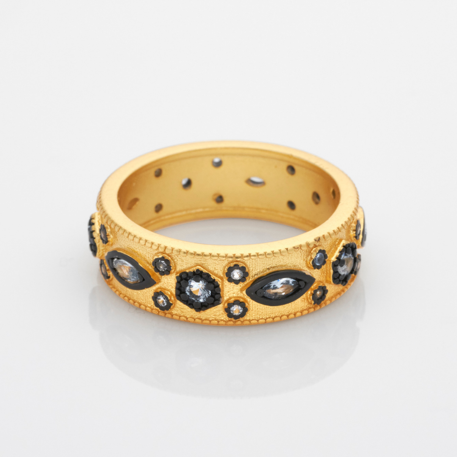 18k gold plated sterling silver cubic zirconia stacking ring