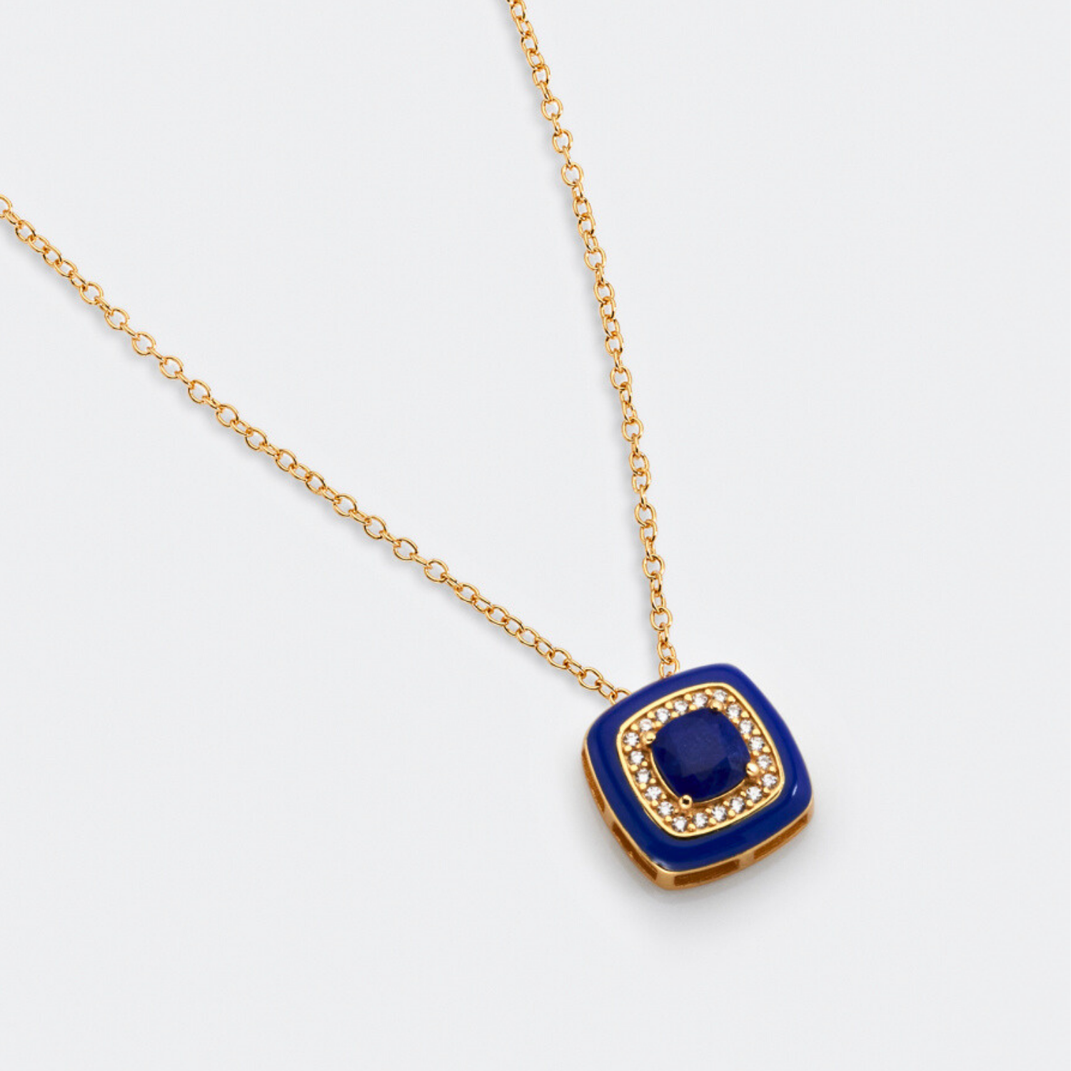18k gold plated sterling silver Lapis necklace