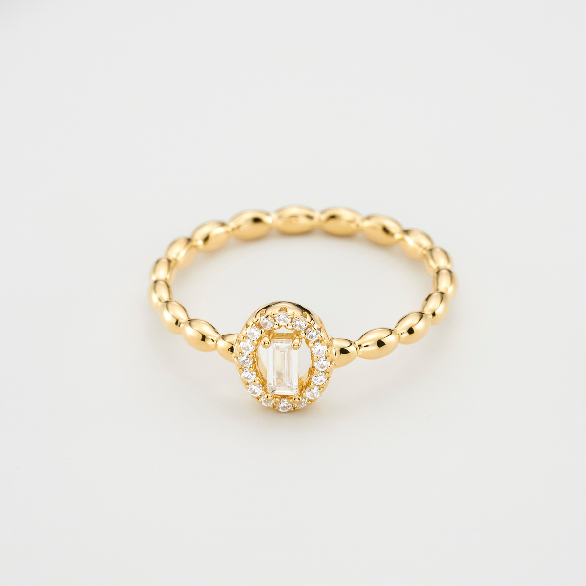 18k gold plated sterling silver cubic zirconia ring