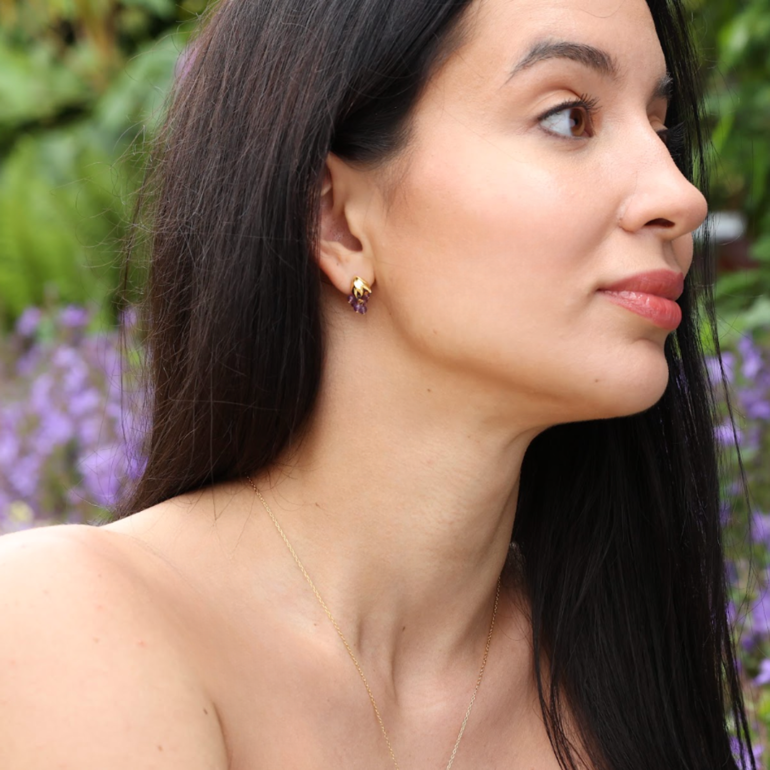 Historic Royal Palaces Jewel Gold Amethyst Earrings