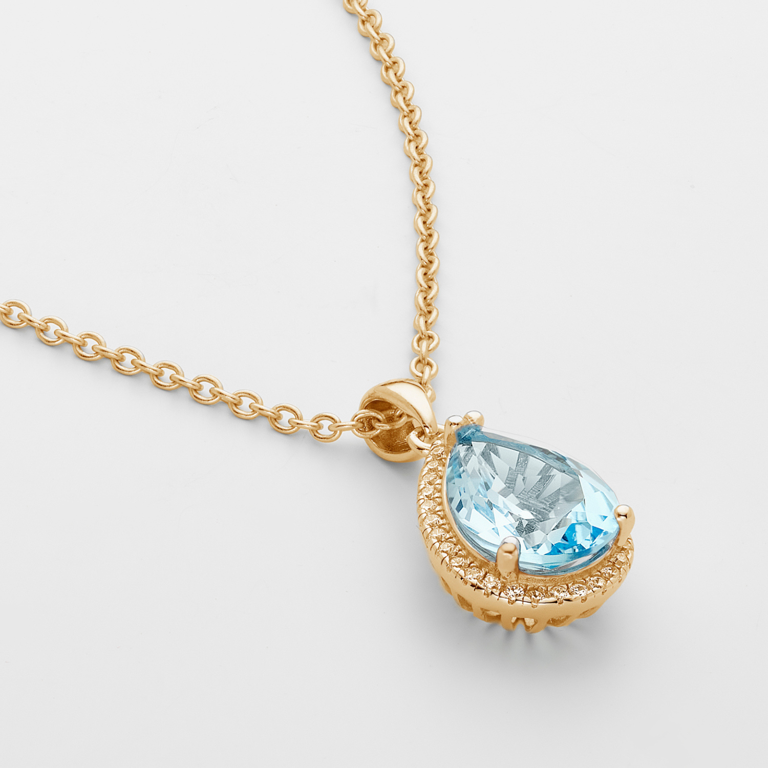 Luscious Blue Topaz Gold Necklace