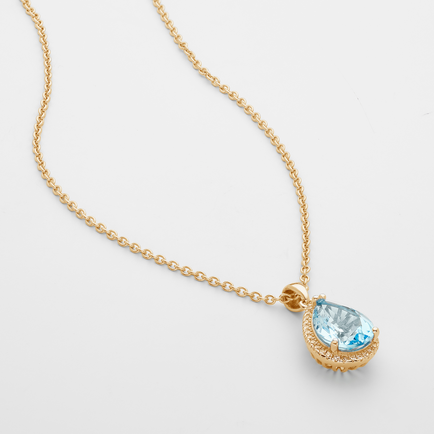 Luscious Blue Topaz Gold Necklace
