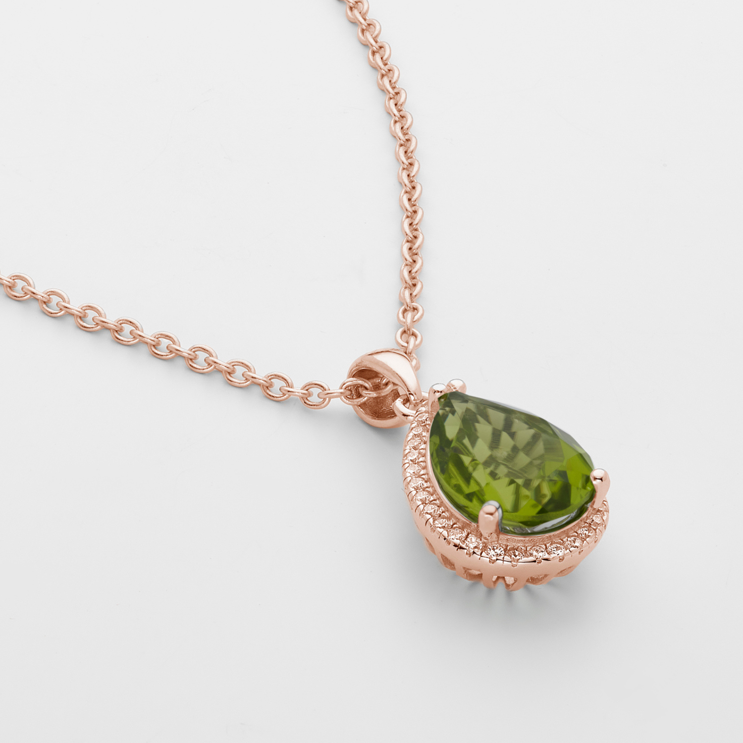 Luscious Peridot Rose Gold Necklace