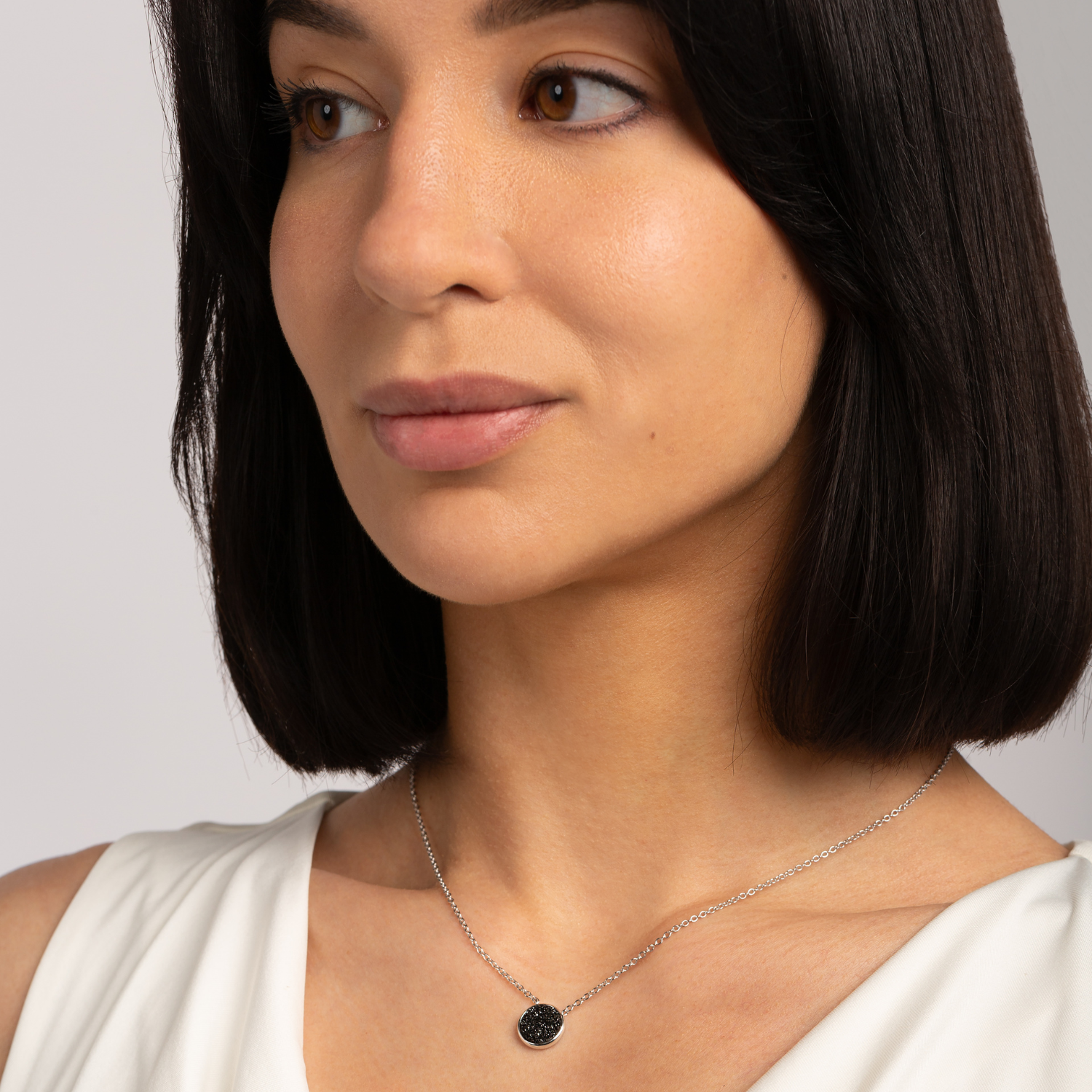 Elara Silver Black Necklace