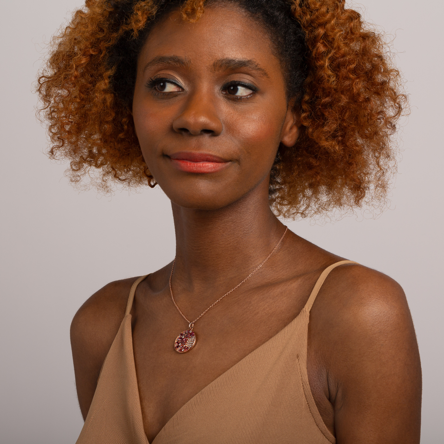 18k rose gold plated sterling silver Pink Tourmaline necklace