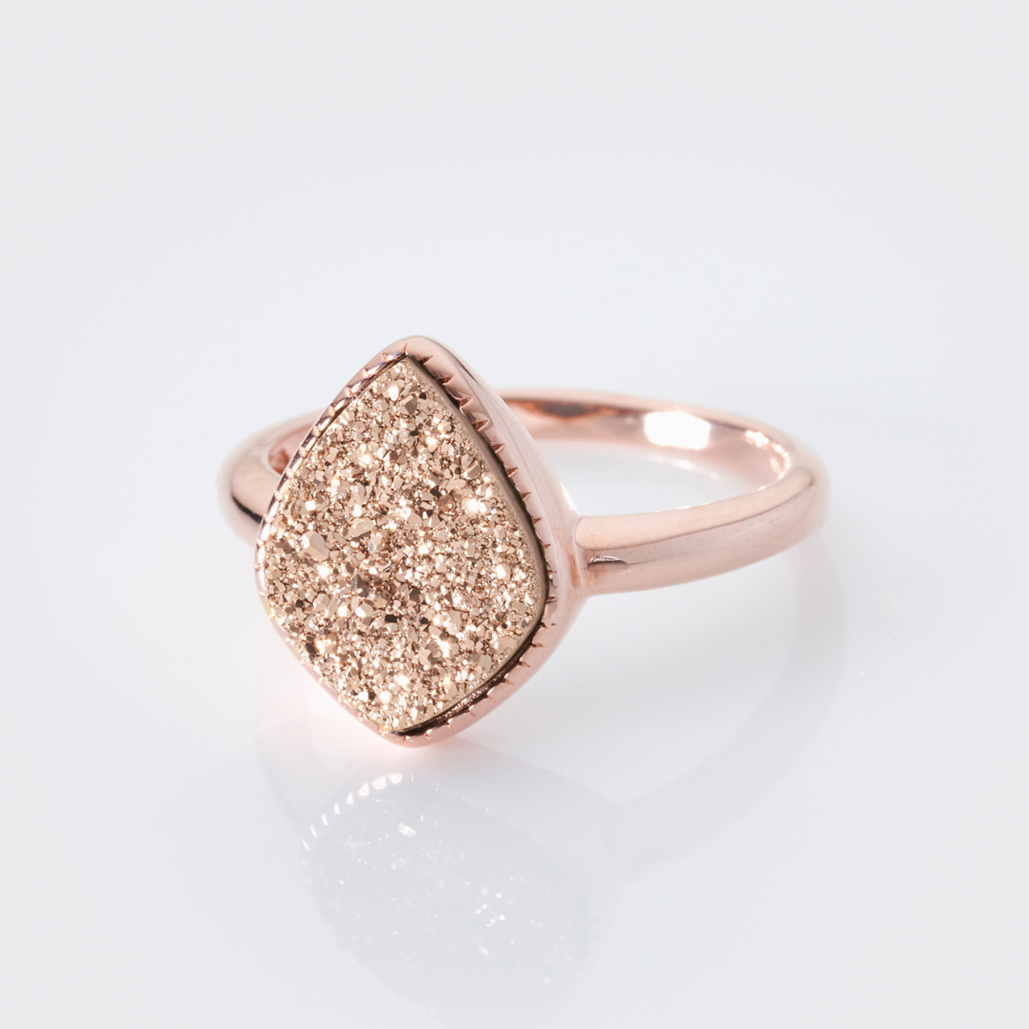 Elara Star Rose Gold Rose Ring