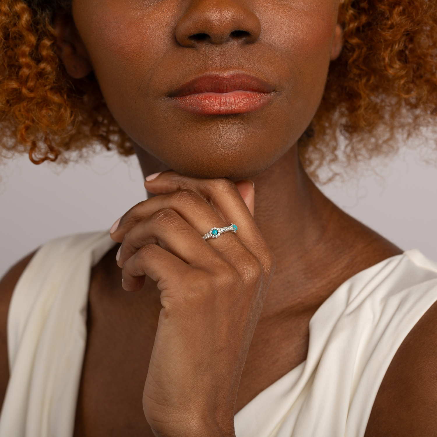 Turquoise Silver Stacking Stone Ring