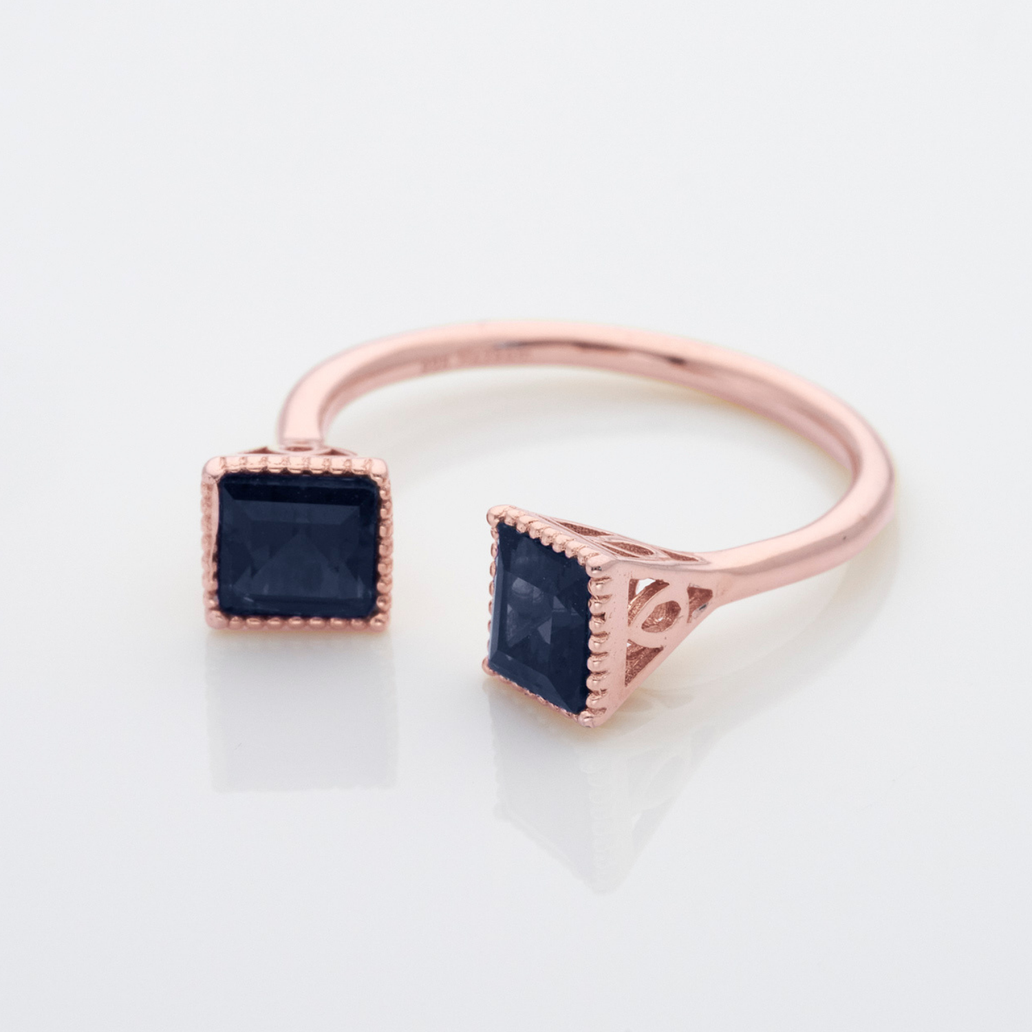 18k rose gold plated sterling silver Sapphire ring