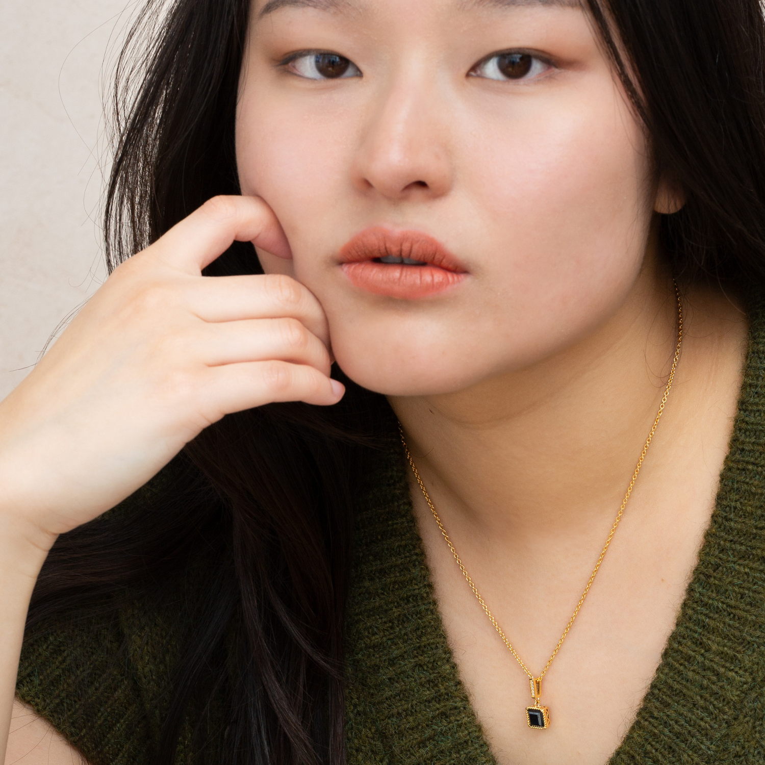 18k gold plated sterling silver Sapphire necklace