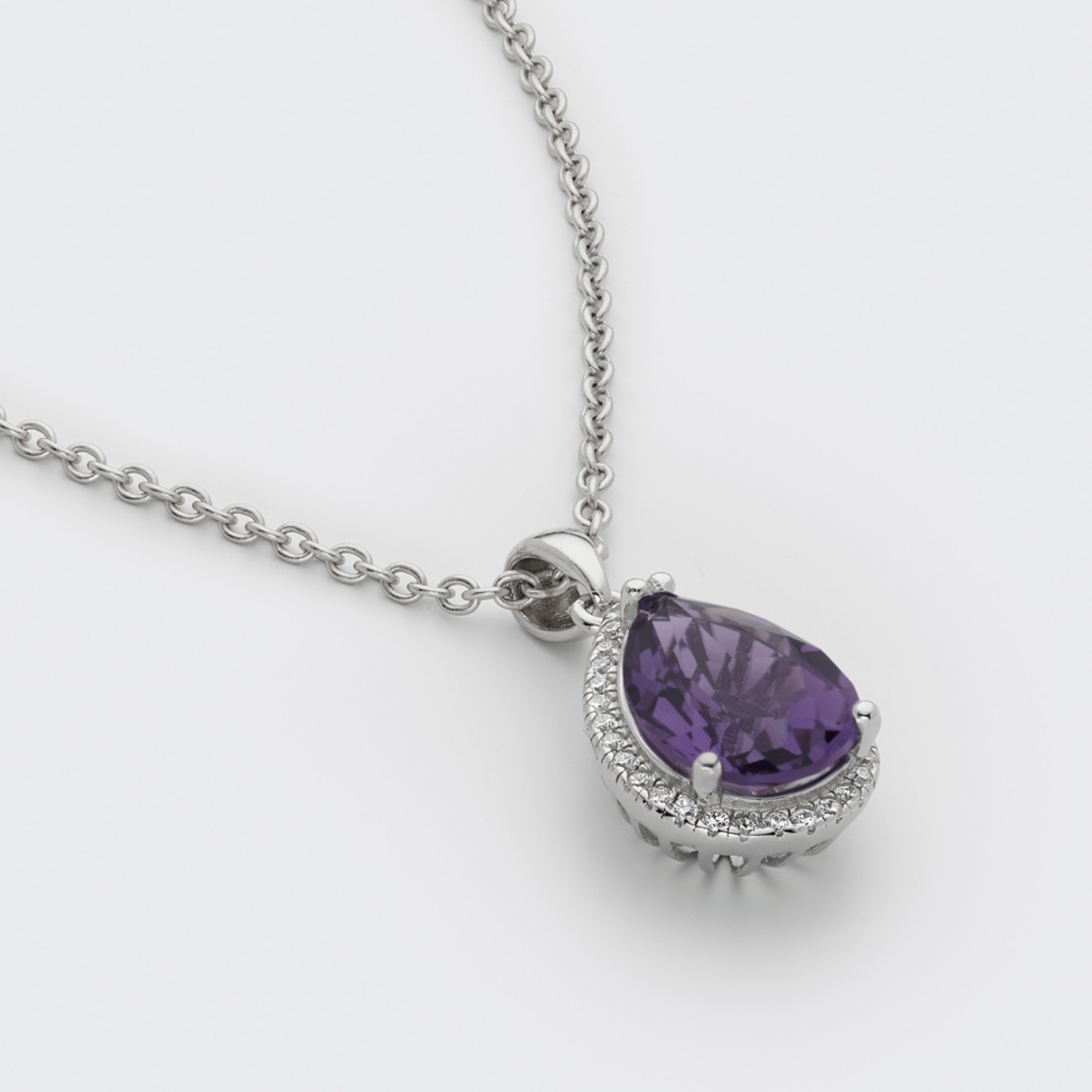 925 sterling silver amethyst necklace
