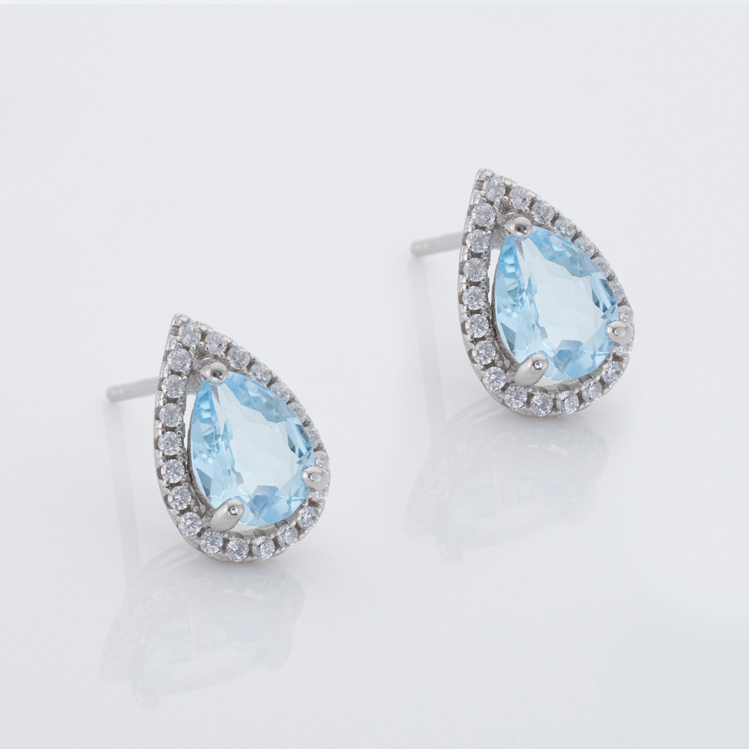 925 sterling silver blue topaz earrings