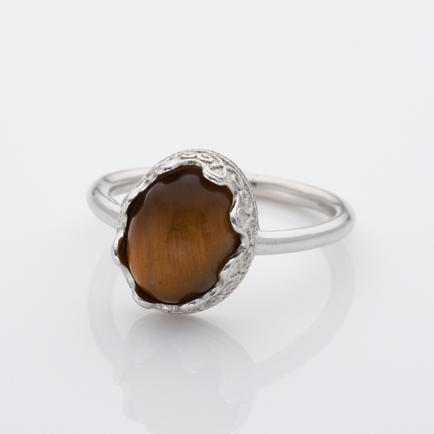 925 sterling silver tiger eye ring
