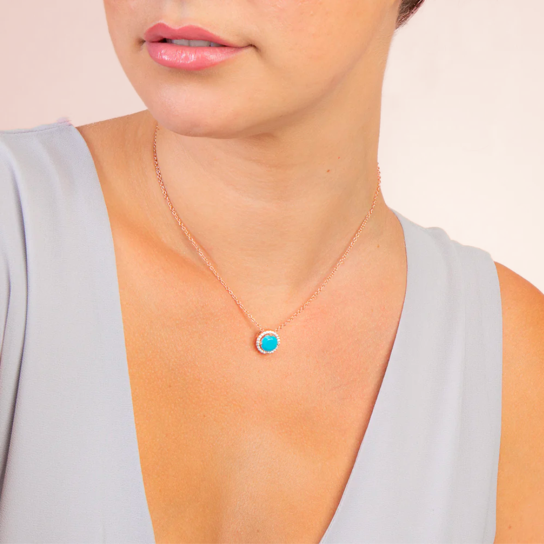 royal rose gold turquoise necklace