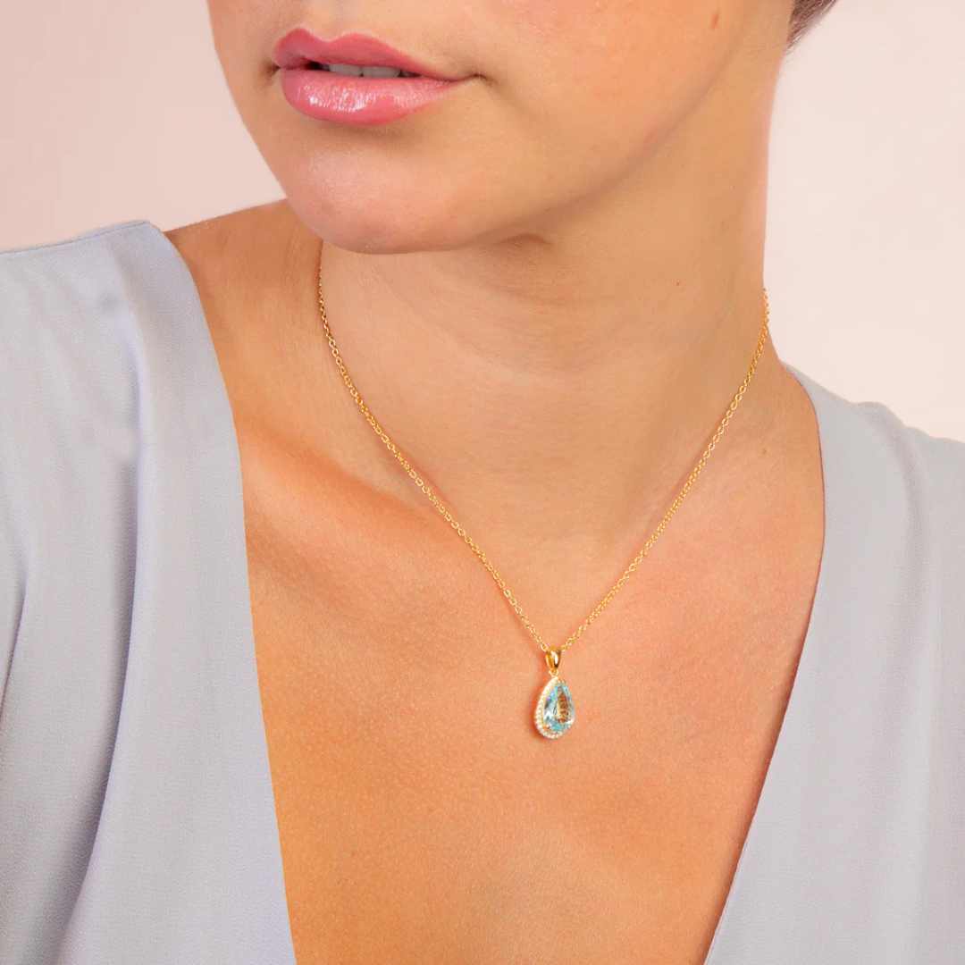 luscious blue topaz gold necklace