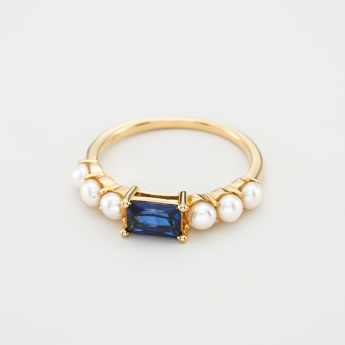 Victoria Pearl Drop Blue Ring