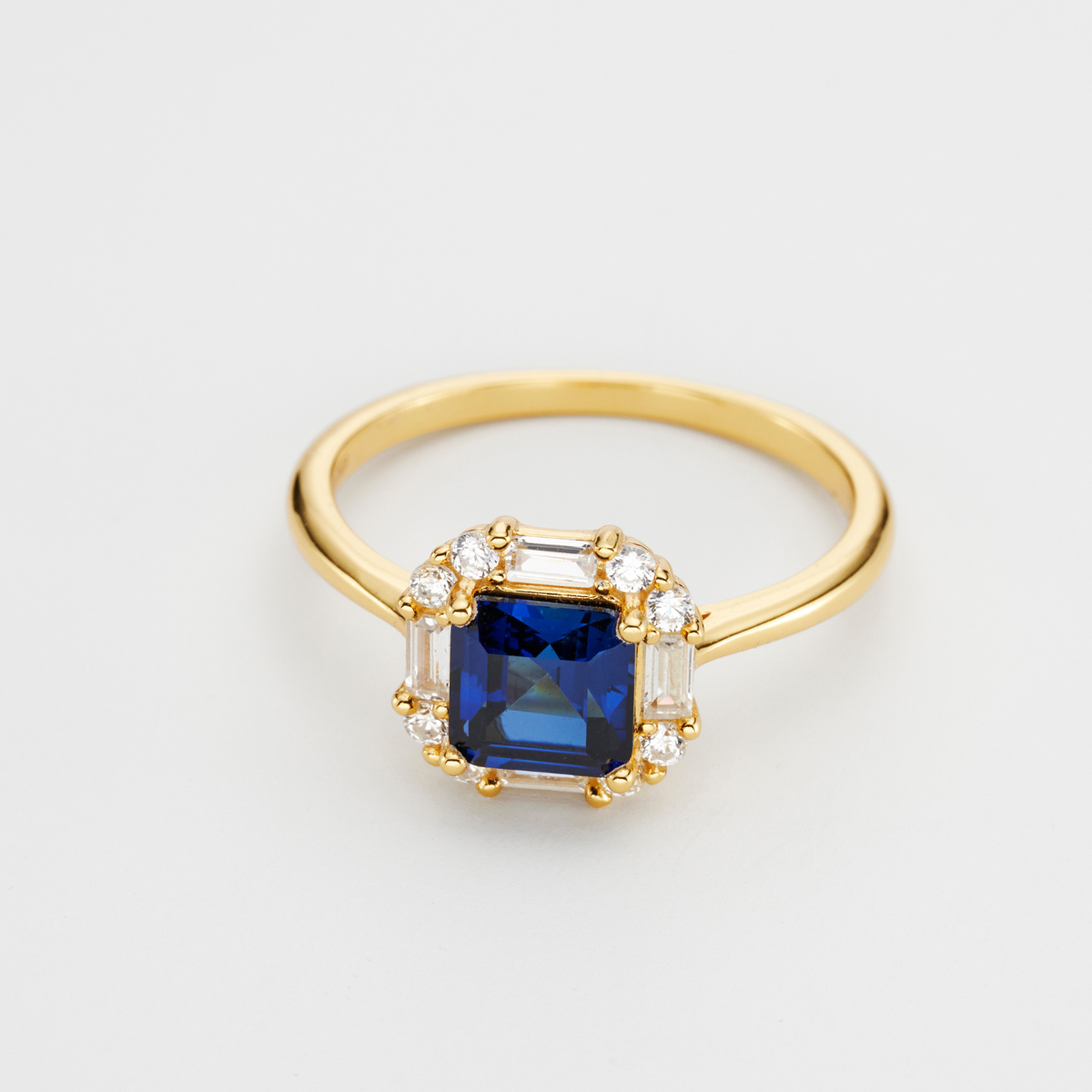 18k gold plated sterling silver sapphire ring
