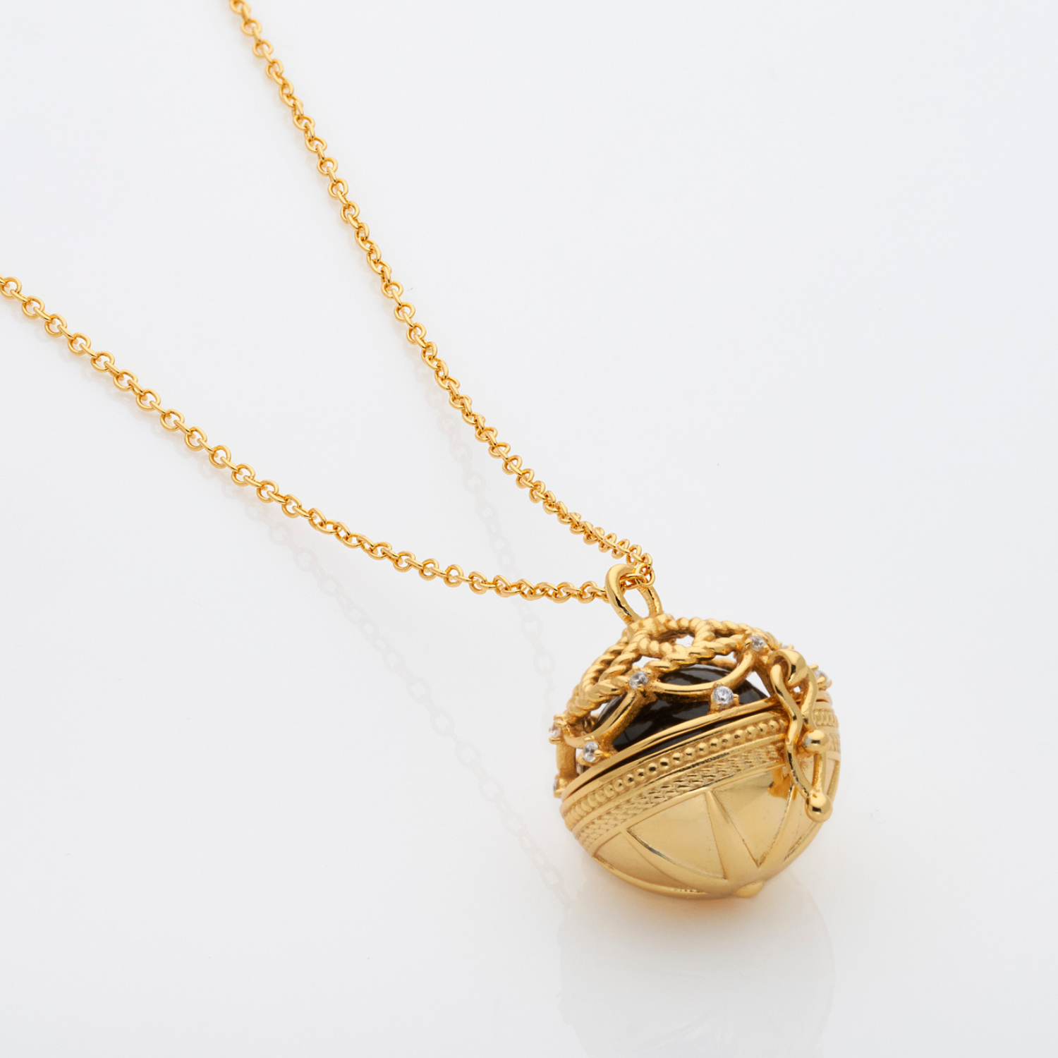 18k gold plating 925 sterling silver garnet locket necklace