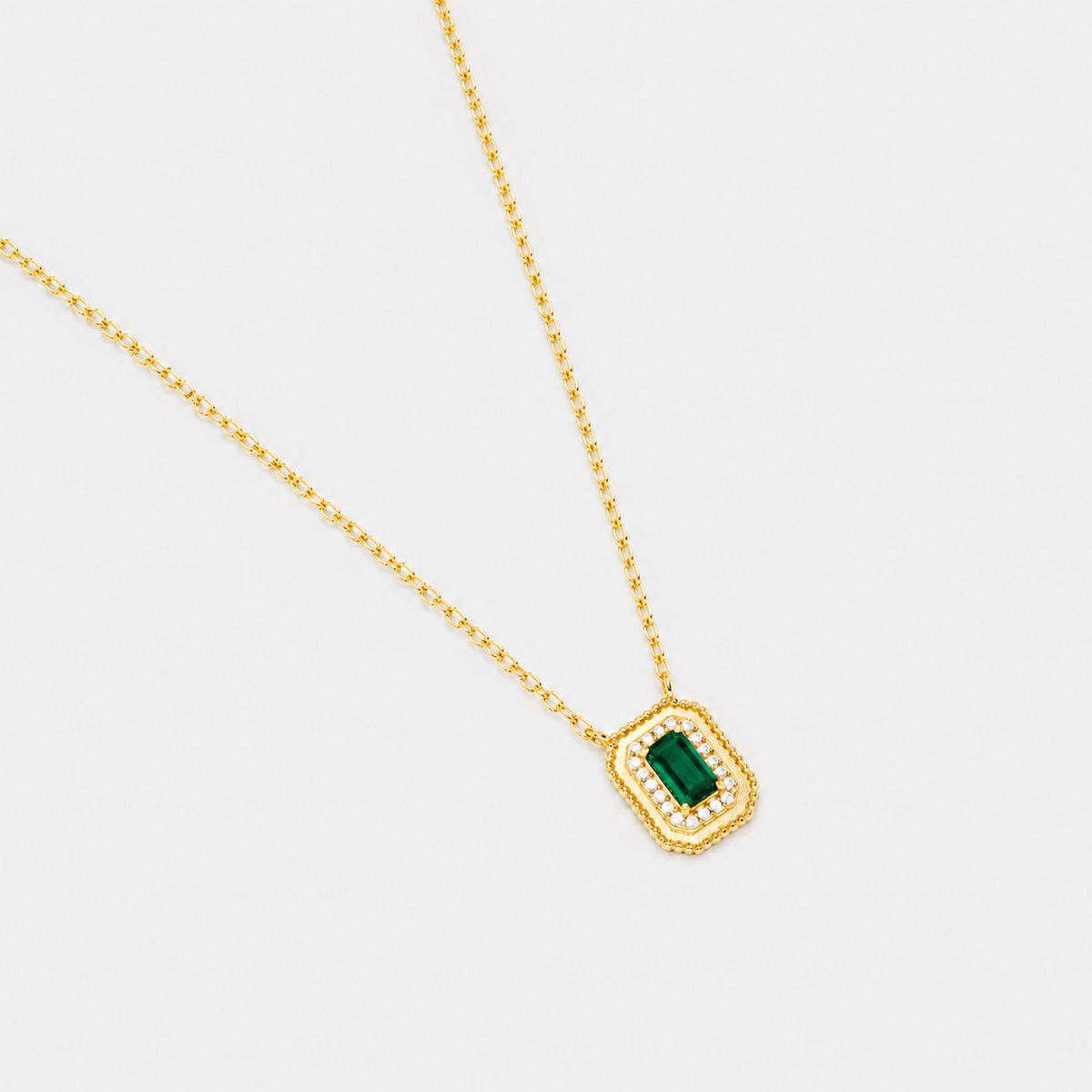 18k gold sterling silver moissanite necklace