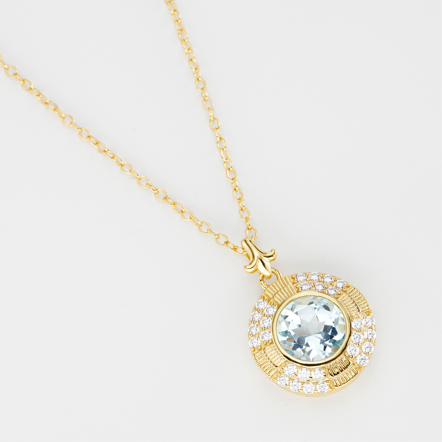 Historic Royal Palaces Jewel Blue Topaz Clock Necklace