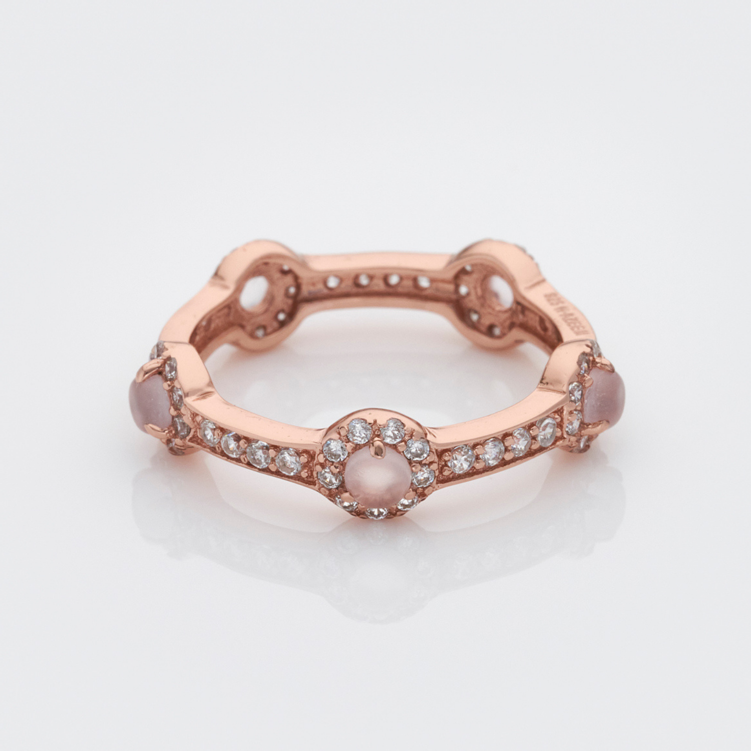 18k rose gold rose quartz rose gold stacking stone ring