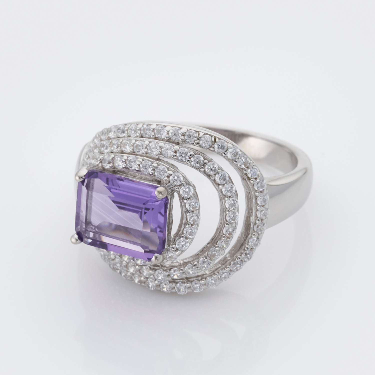 925 sterling silver amethyst statement ring