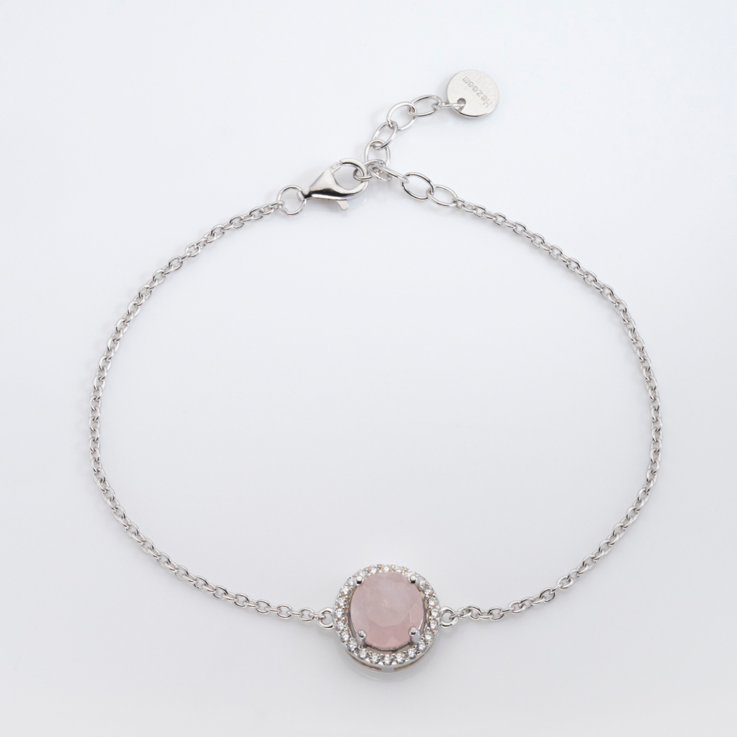 925 sterling silver rose quartz bracelet