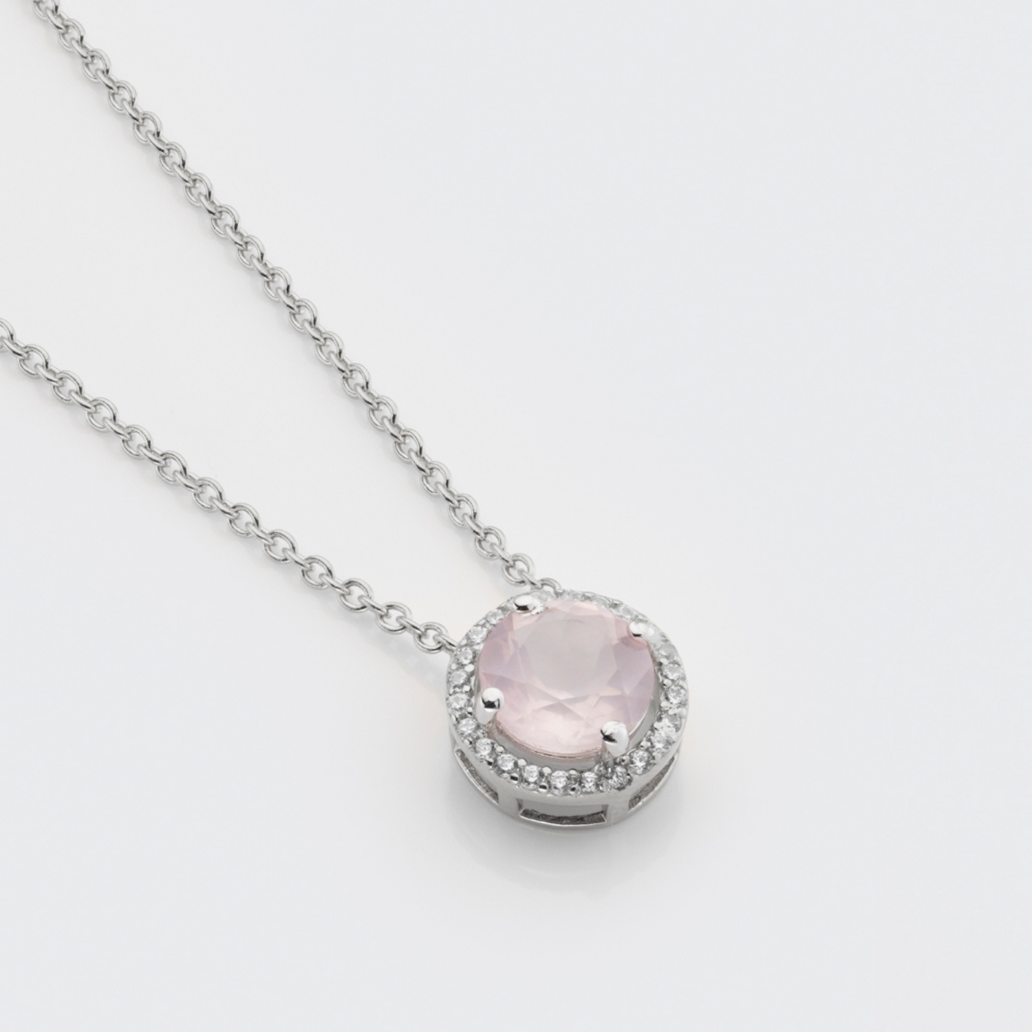 925 sterling silver rose quartz gemstone necklace
