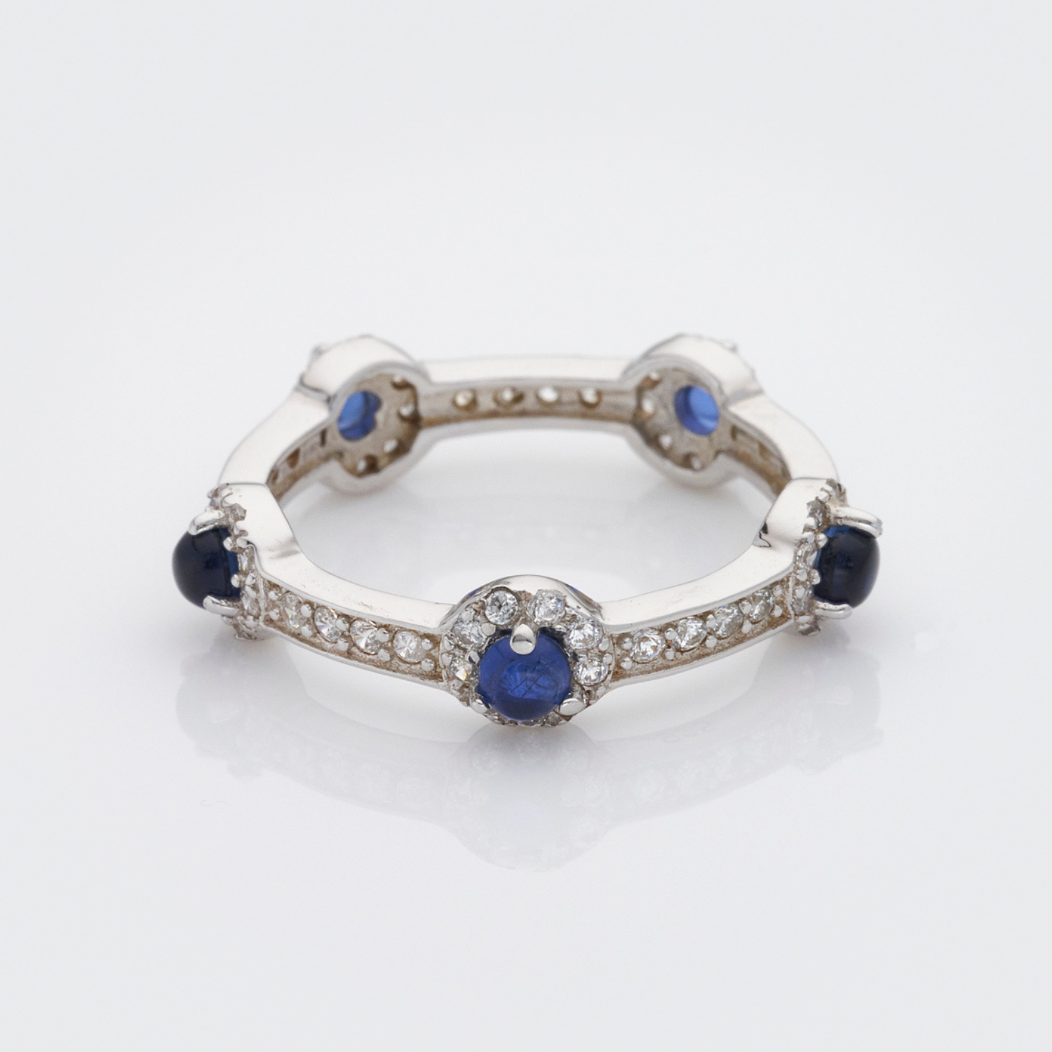 925 sterling silver sapphire stacking stone ring