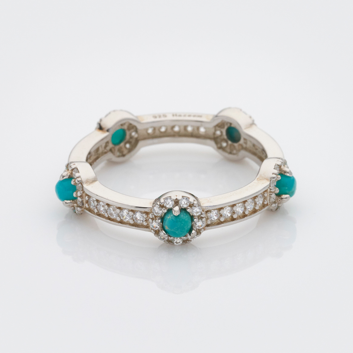 925 sterling silver turquoise stacking stone ring