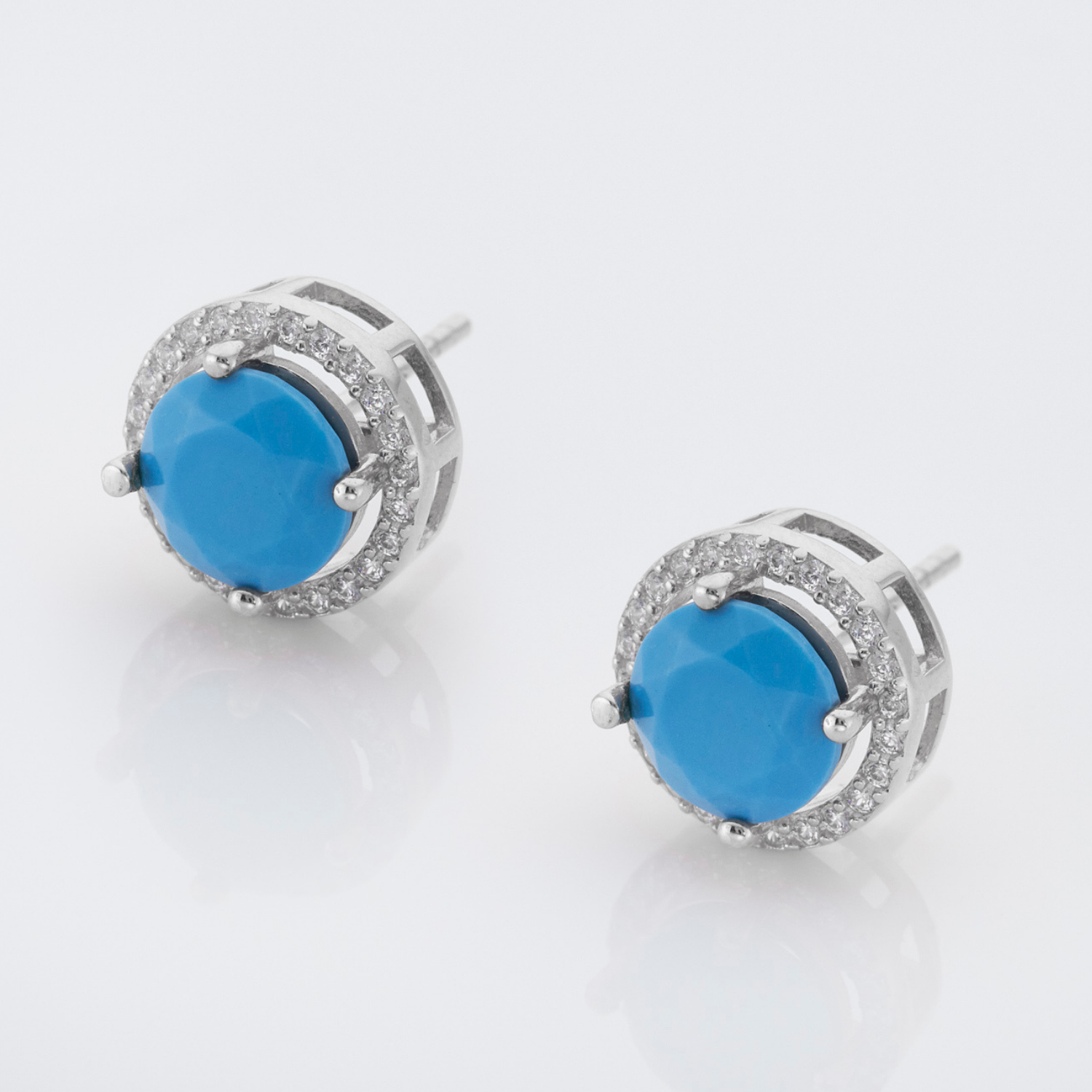 925 sterling silver turquoise stud earrings
