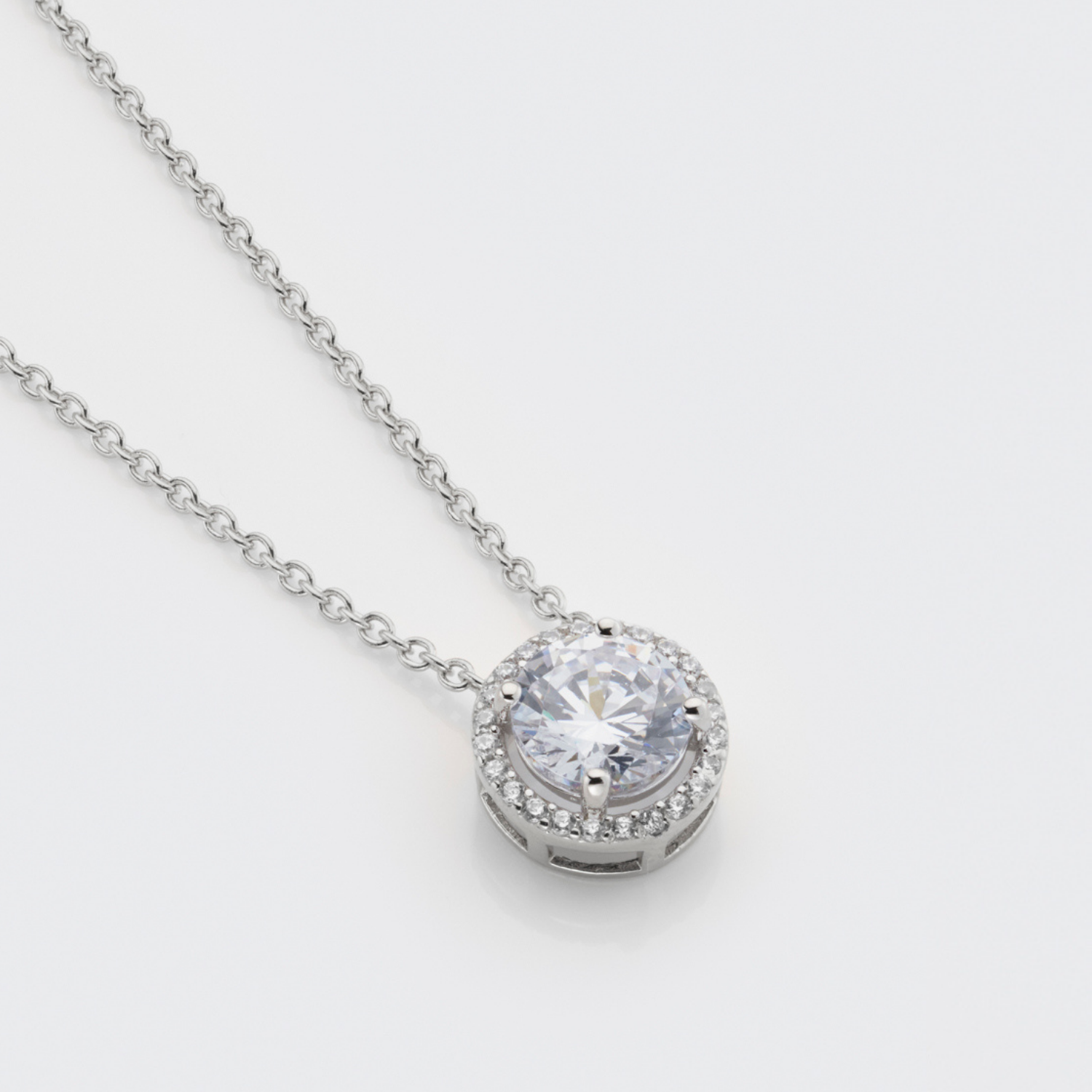 925 sterling silver white topaz necklace