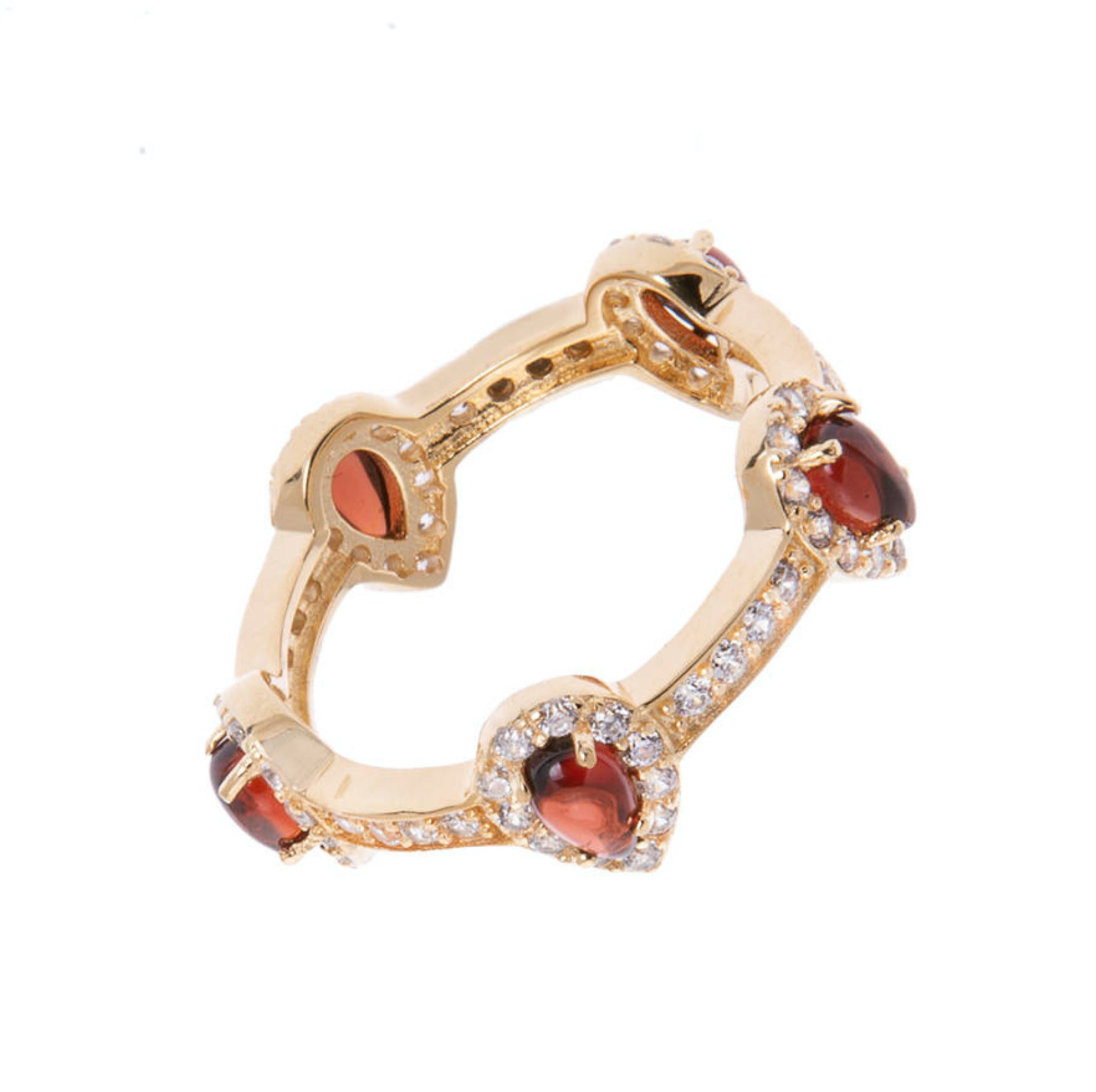 Pear Drop Garnet Gold Stacking Ring