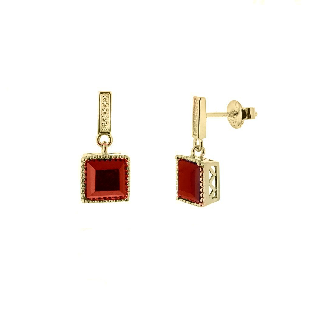 Admiral Gold Garnet Earrings