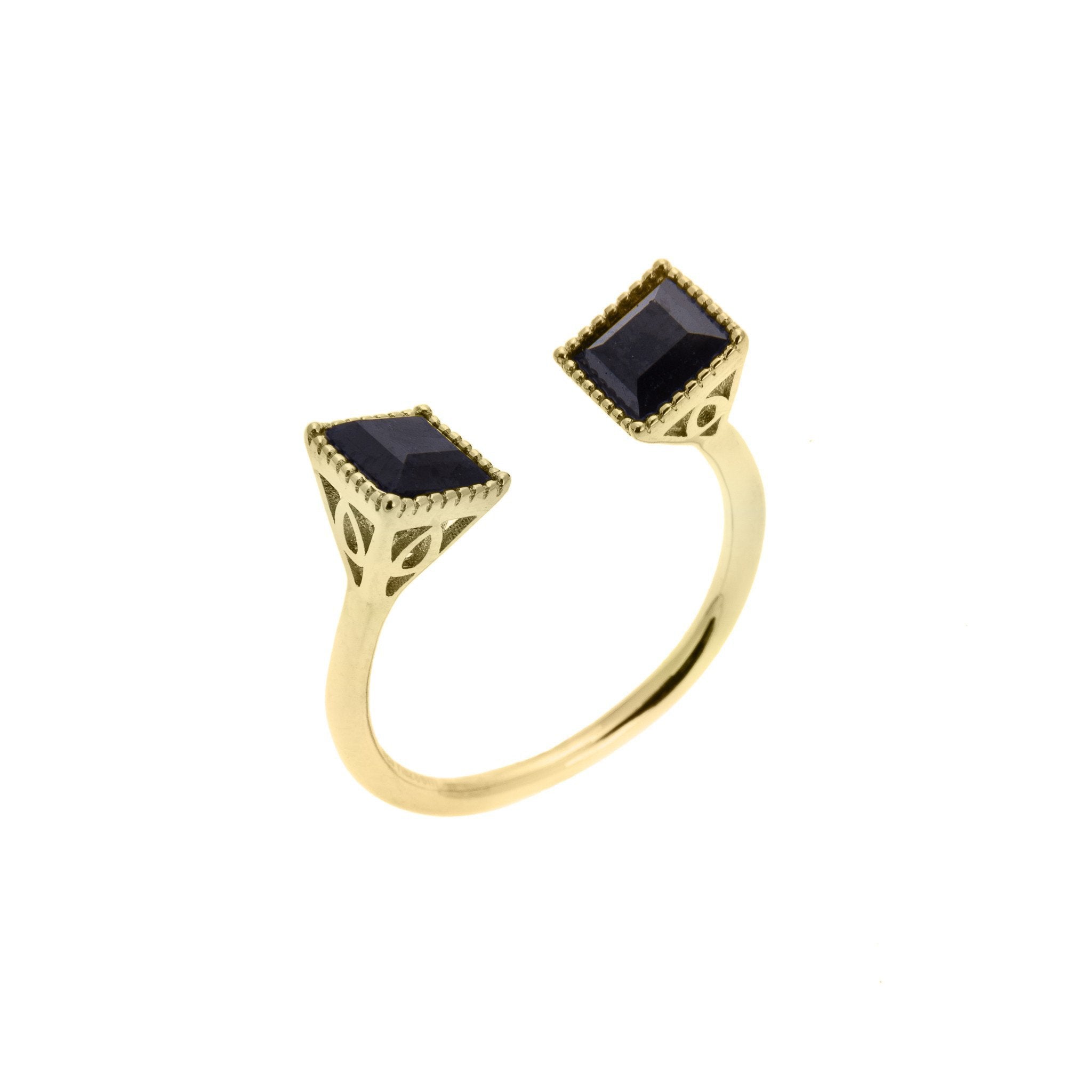 Admiral Gold Ring Sapphire Gemstone - H.AZEEM London
