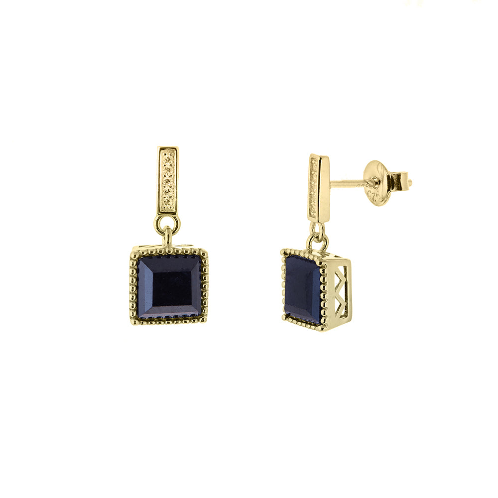 Admiral Gold Sapphire Earrings - H.AZEEM London