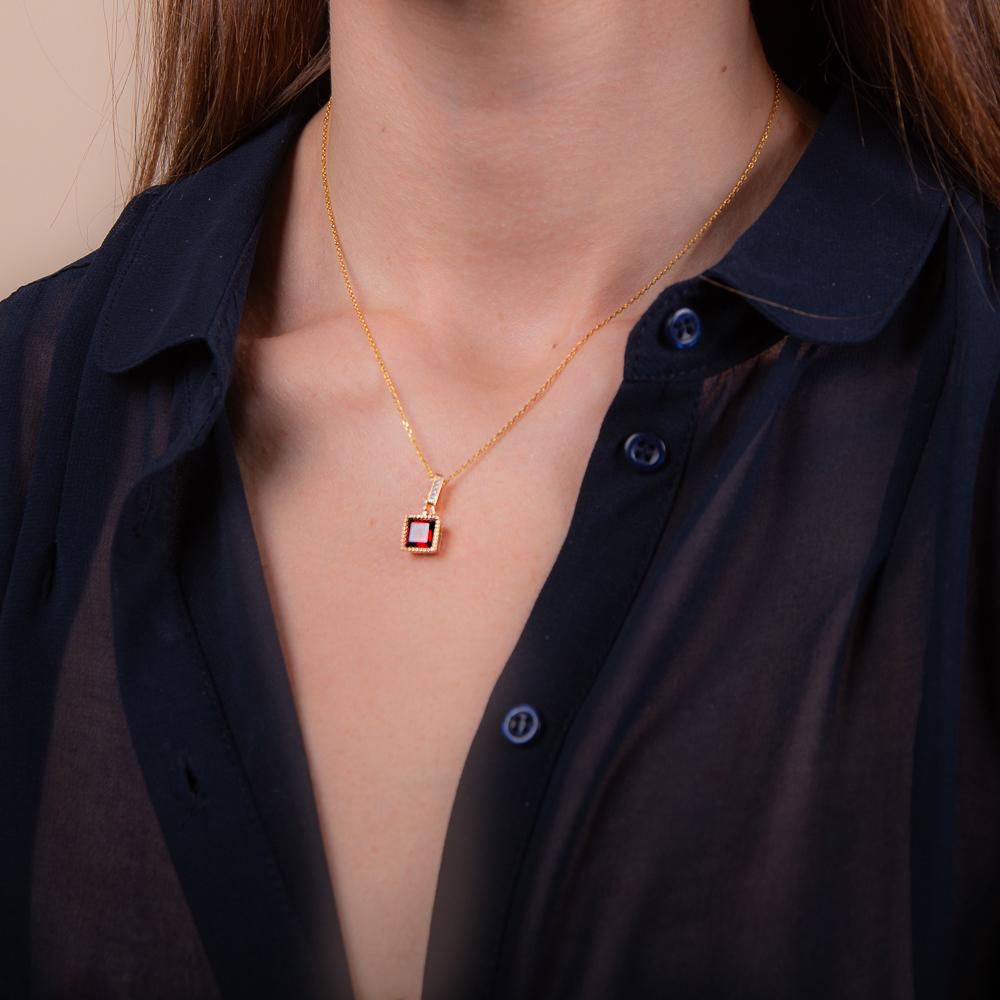 Admiral Gold Garnet Necklace - H.AZEEM London