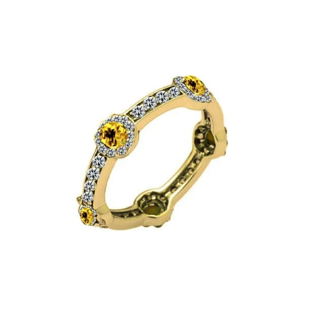 Citrine Gold Stacking Stone Ring