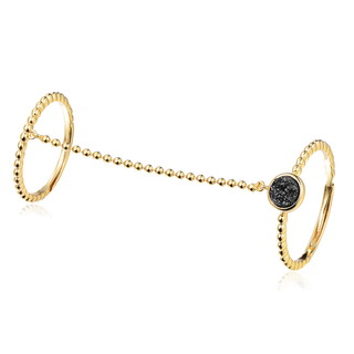 Elara's Gold Black Double Ring