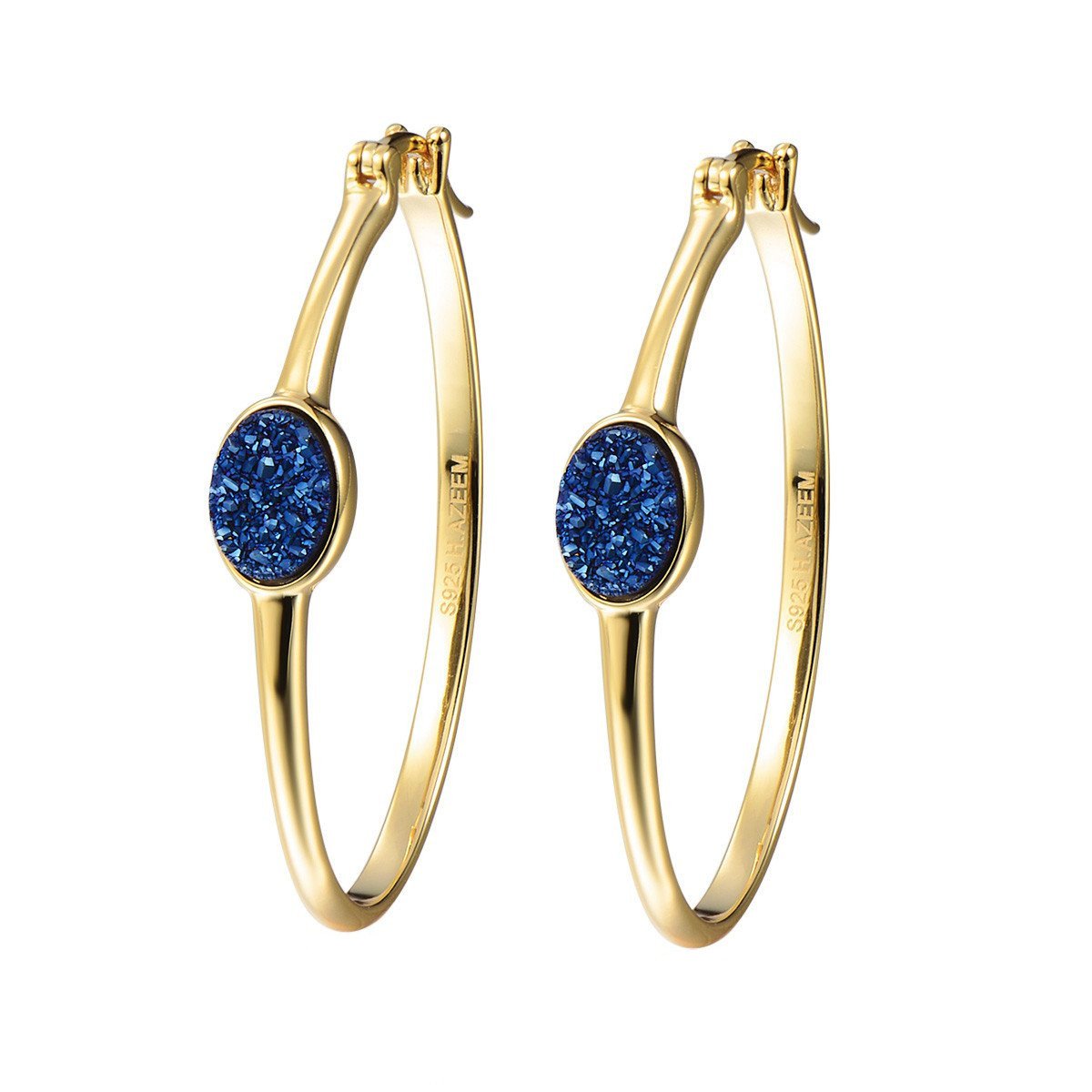 Elara's Gold Blue Hoops