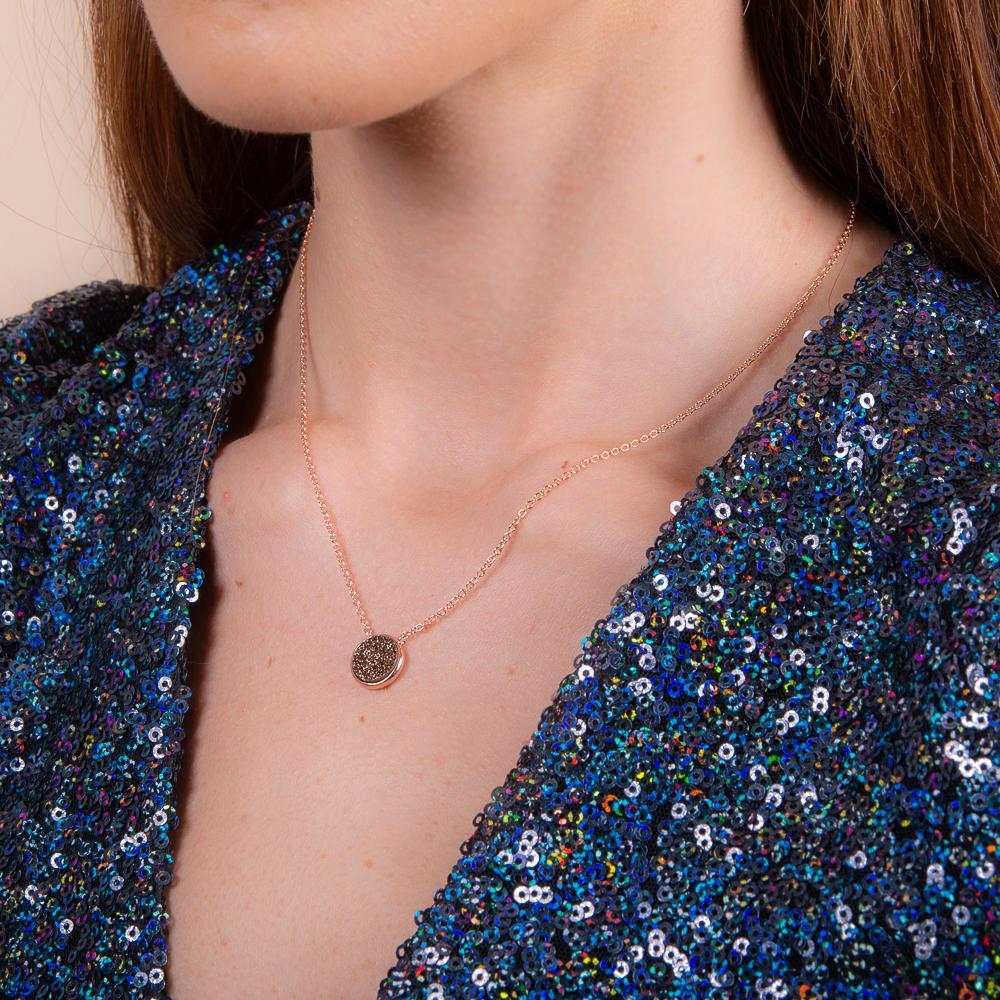 Elara's Coffee Rose Gold Necklace - H.AZEEM London
