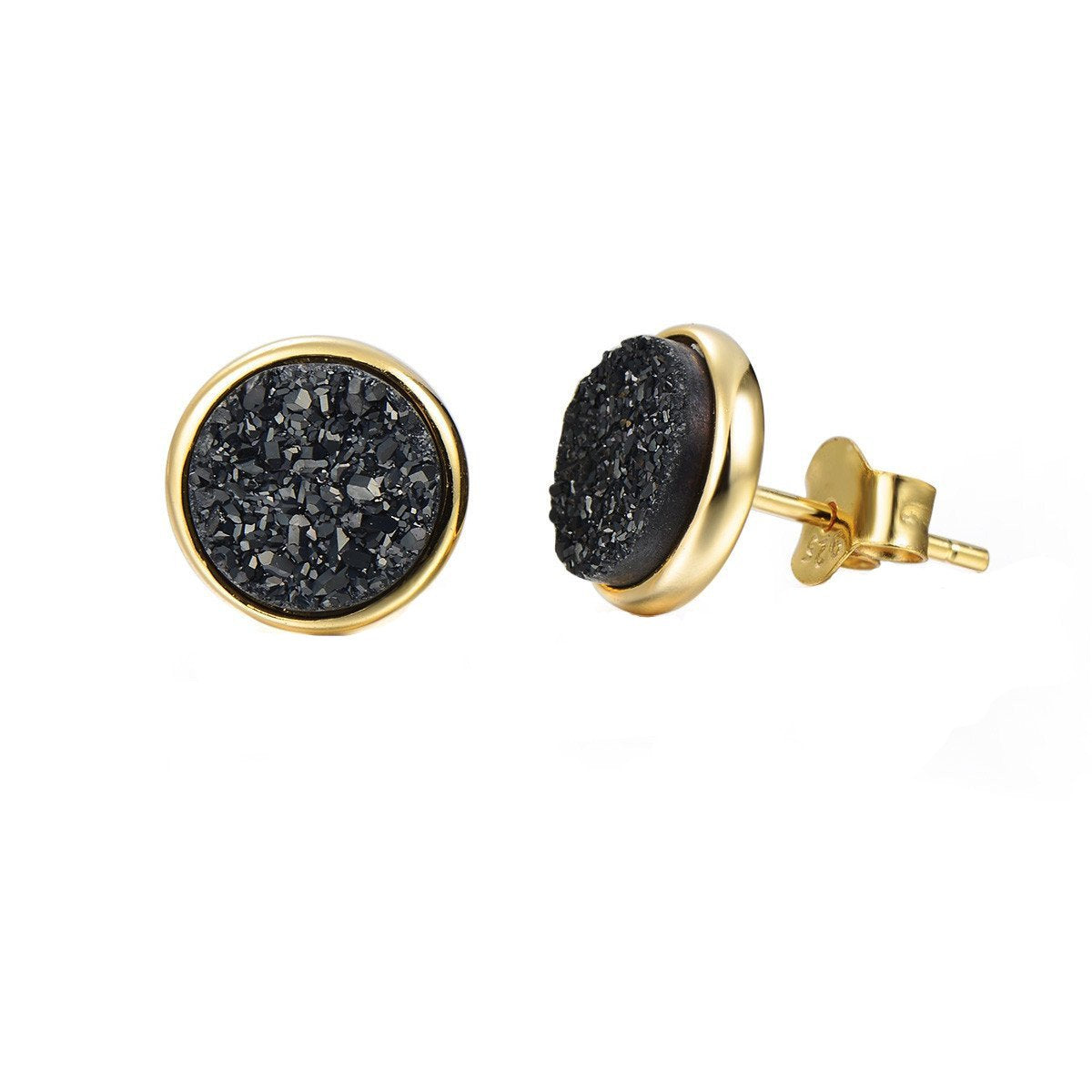 Elara's Gold Black Studs