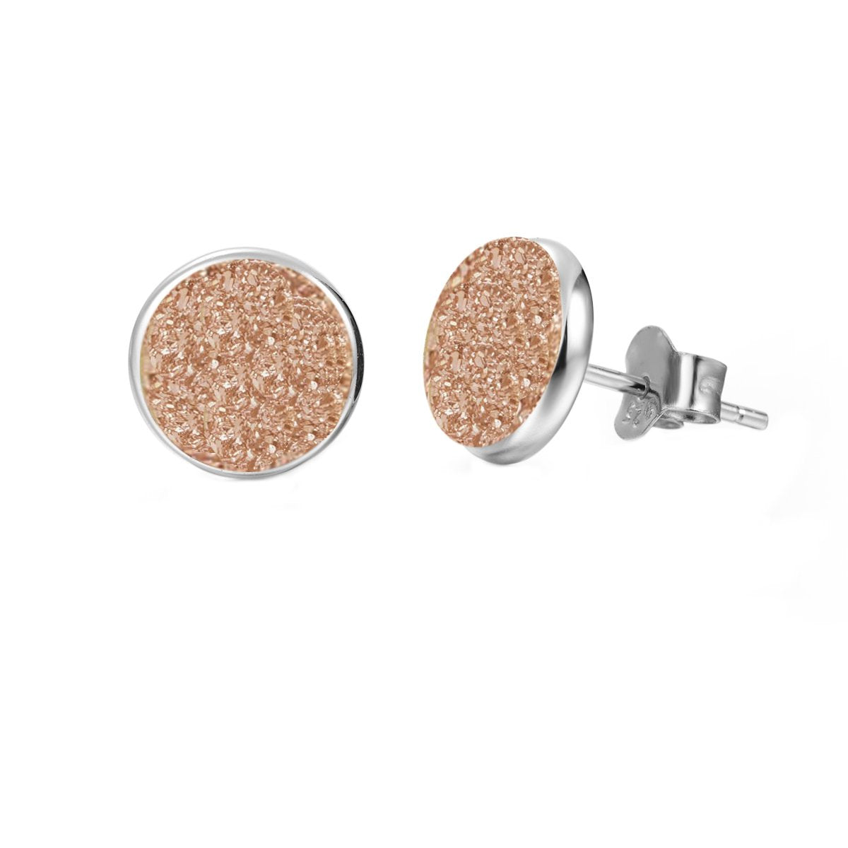 Elara's Silver Rose Studs