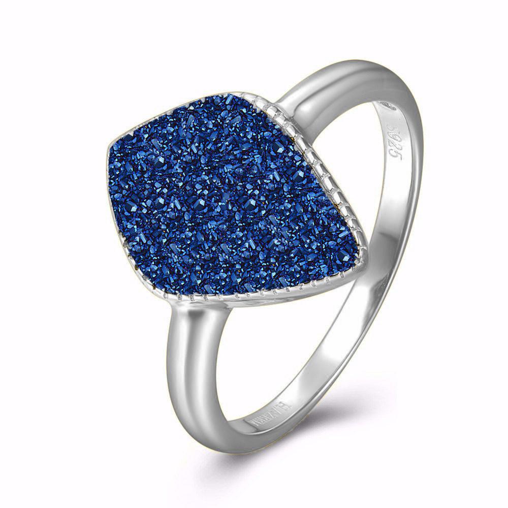 Elara's Star Silver Blue Ring