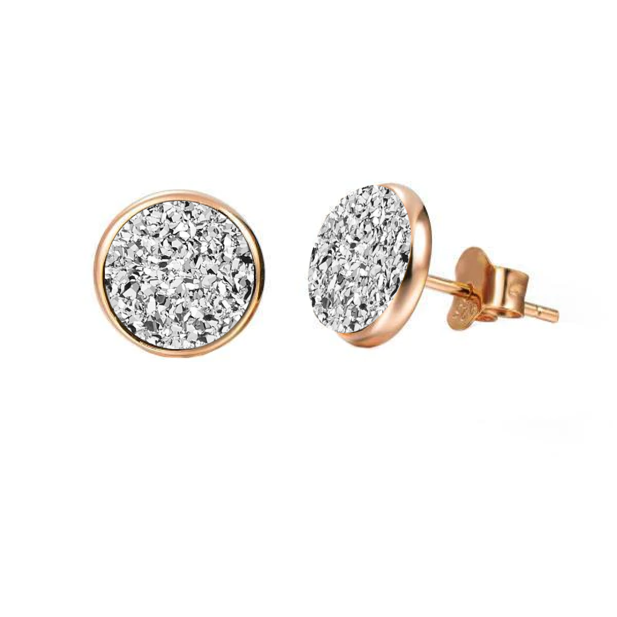 Elara's Rose Gold Silver Studs