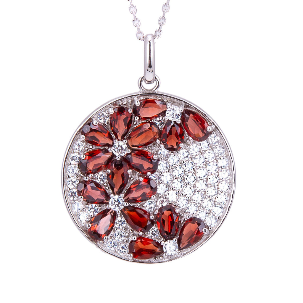 Pretty Gold Garnet Pendant Necklace - Necklaces from Cavendish Jewellers  Ltd UK