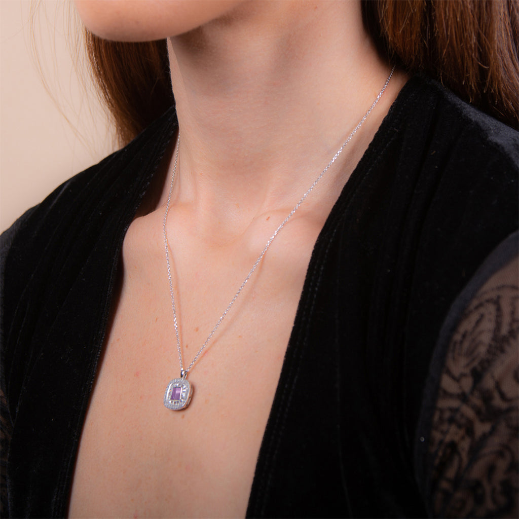 Sakura's Moon Amethyst Necklace - H.AZEEM London