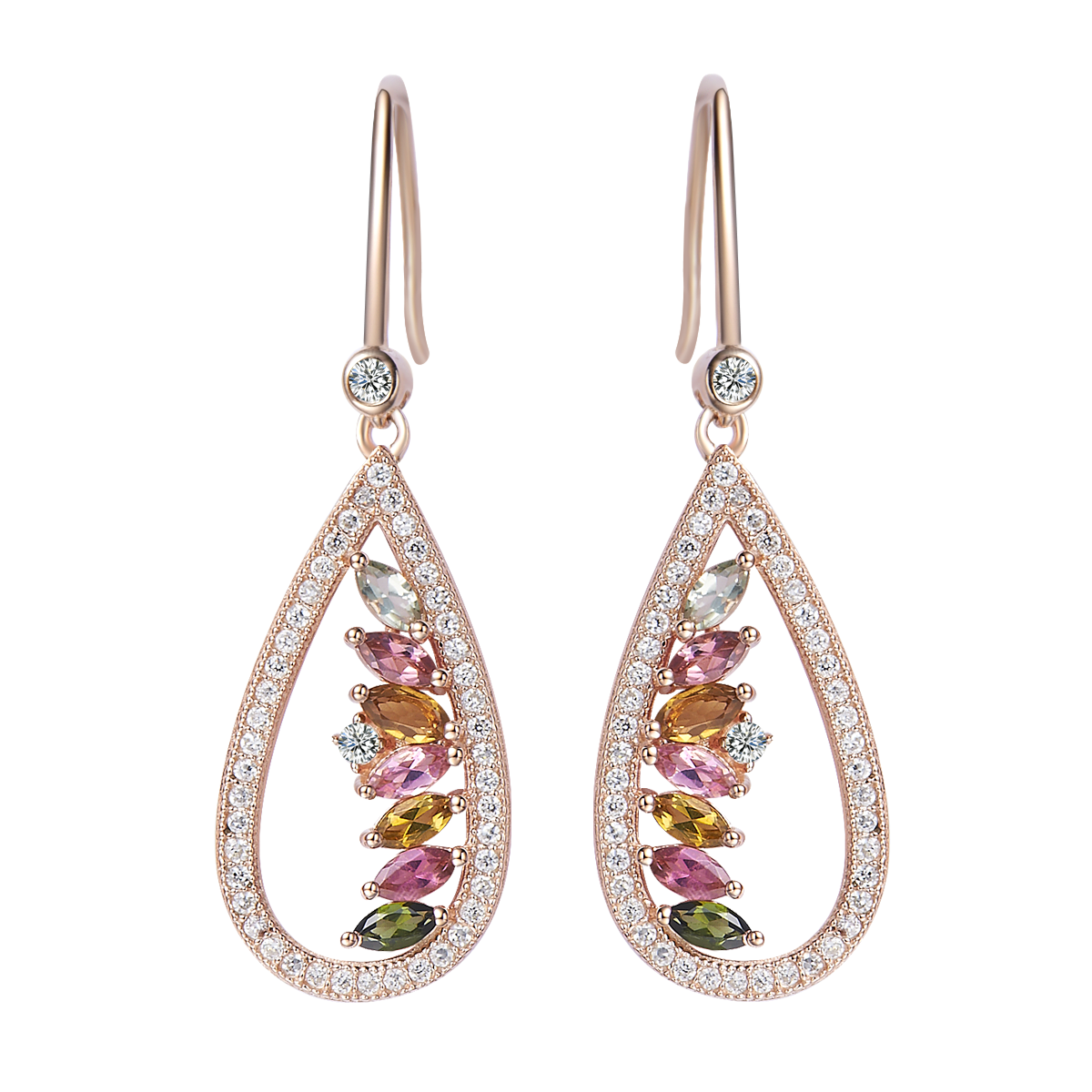 Tourmaline Rose Gold Empress Earrings