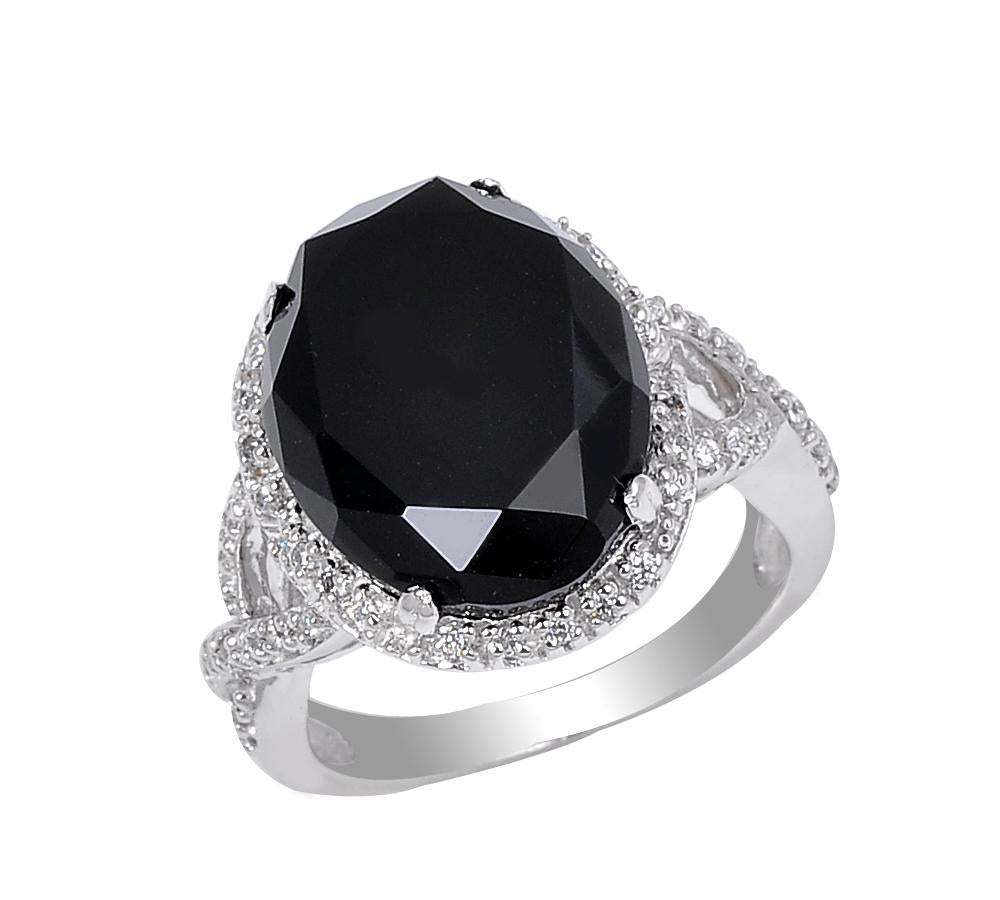 Jagged Black Agate Ring - H.AZEEM London